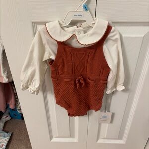 Cloud Island Rust and White Baby Outfit